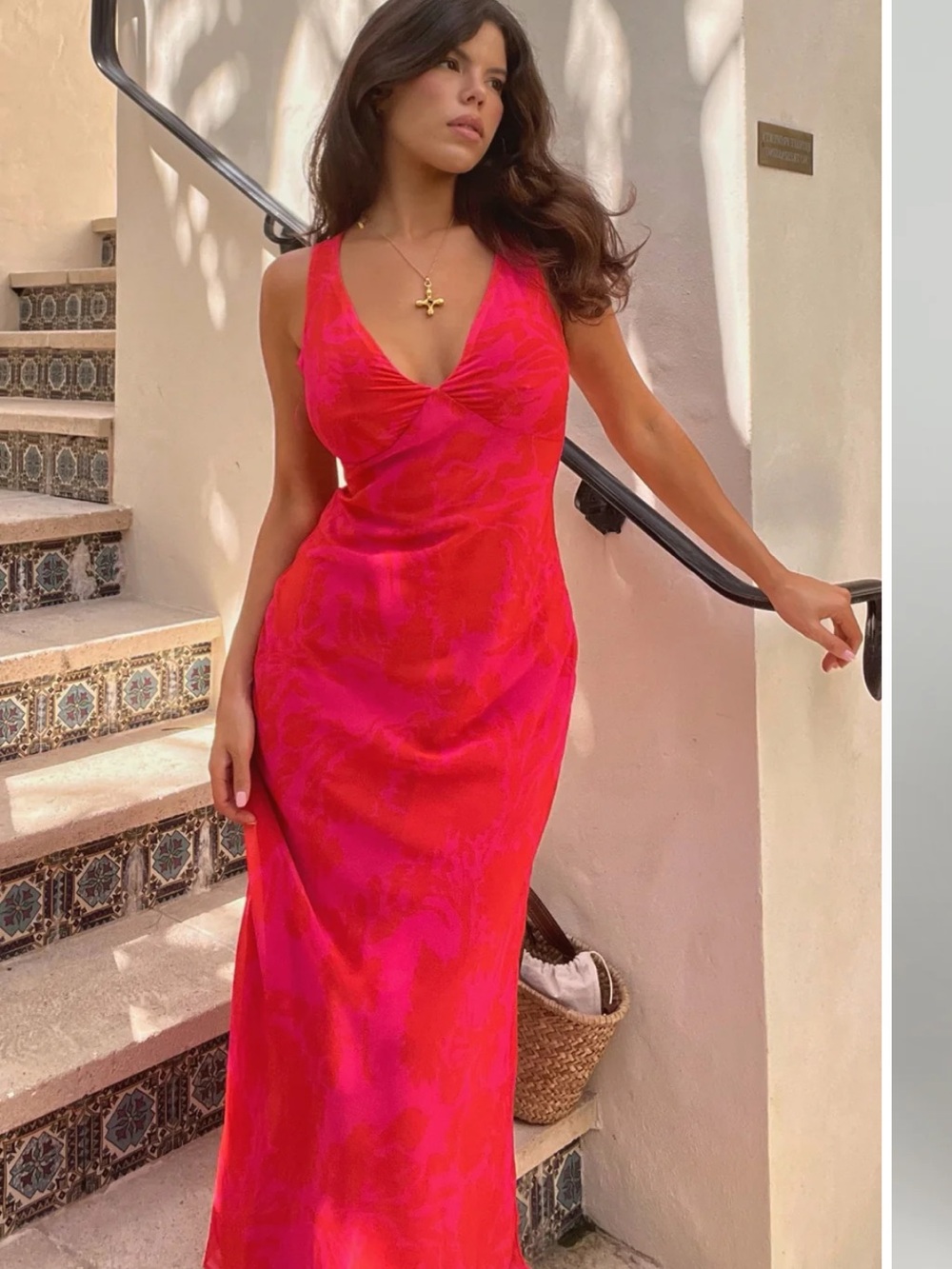 Showpo Hot Pink and Red Maxi Dress